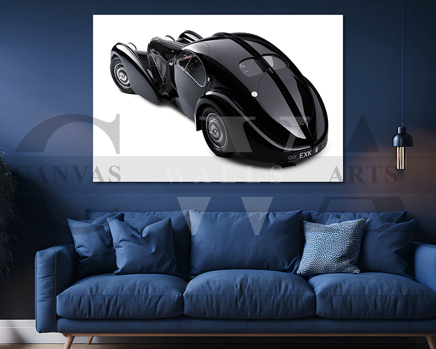 1938 Bugatti Type 57SC Atlantic Canvas Wall Art Car Poster Print