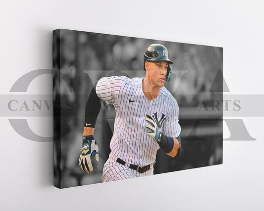 Aaron Judge Black & White Canvas Art Baseball Canvas Wall Art