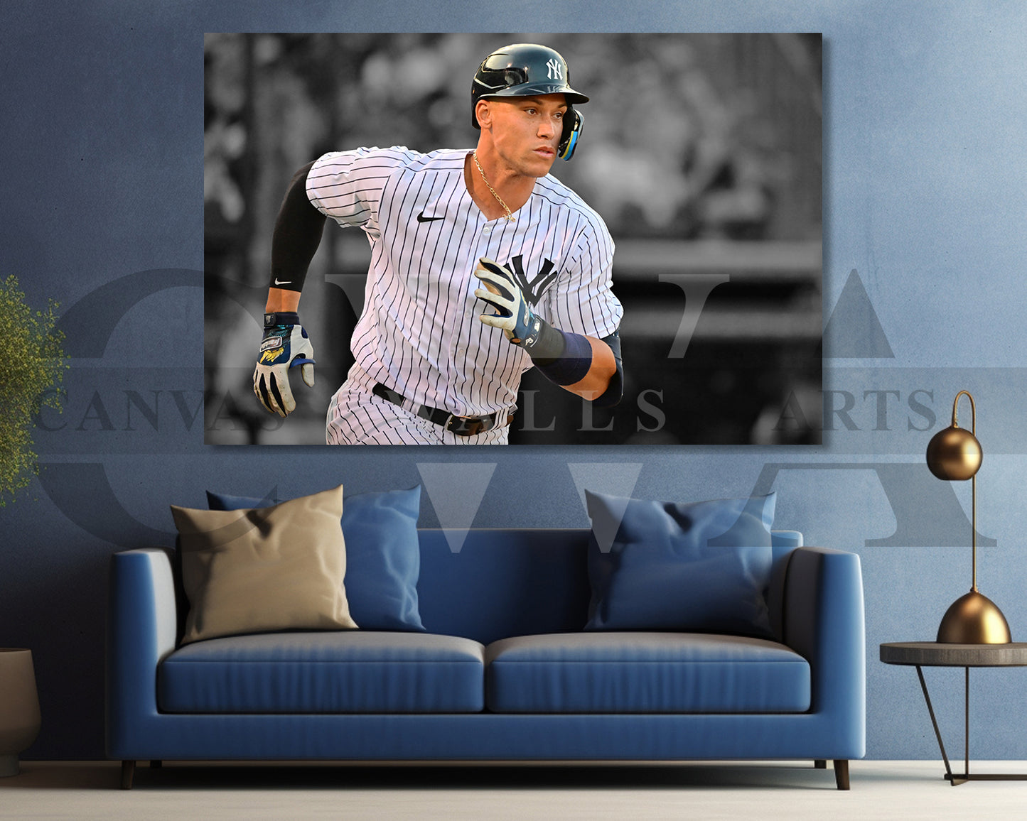 Aaron Judge Black & White Canvas Art Baseball Canvas Wall Art