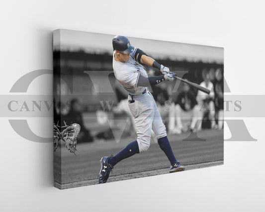 Aaron Judge Black & White Canvas Art Baseball Canvas Wall Art