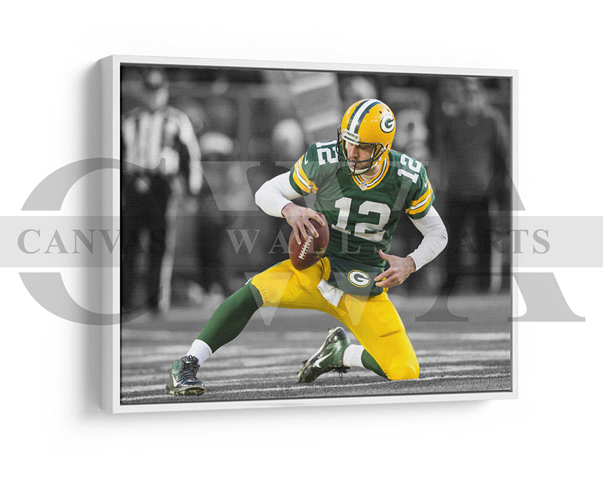 Aaron Rodgers Black & White Canvas Art American Football Canvas Wall Art