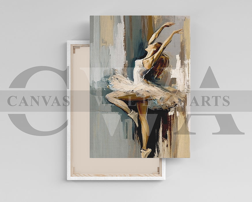 Abstract Ballerina with Brushstrokes Canvas Wall Art