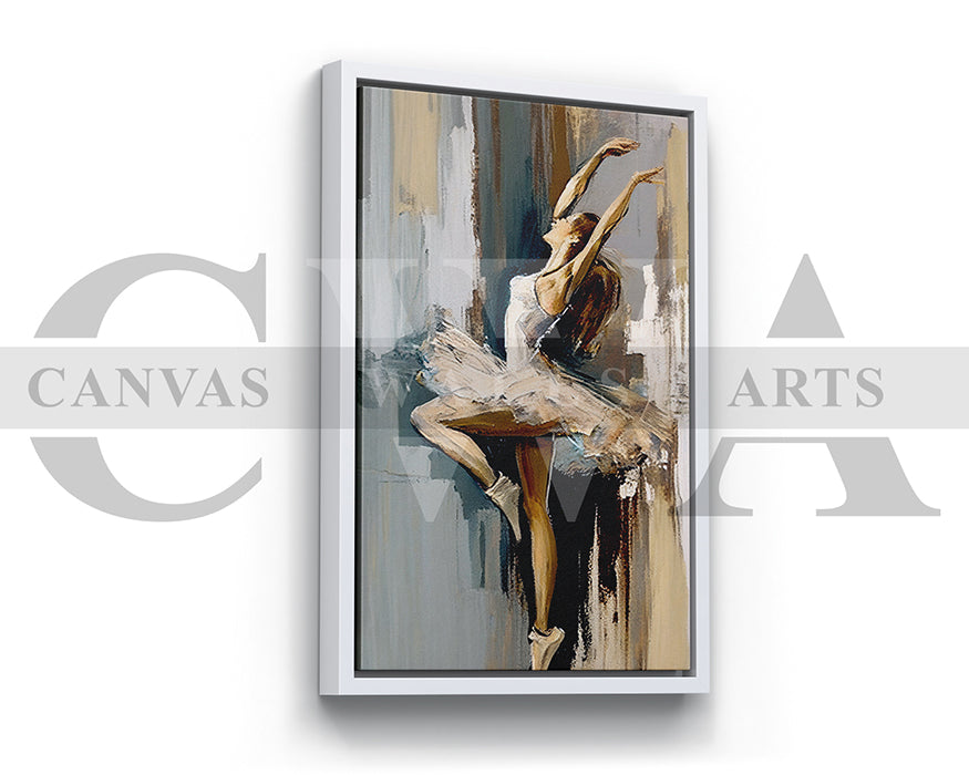Abstract Ballerina with Brushstrokes Canvas Wall Art
