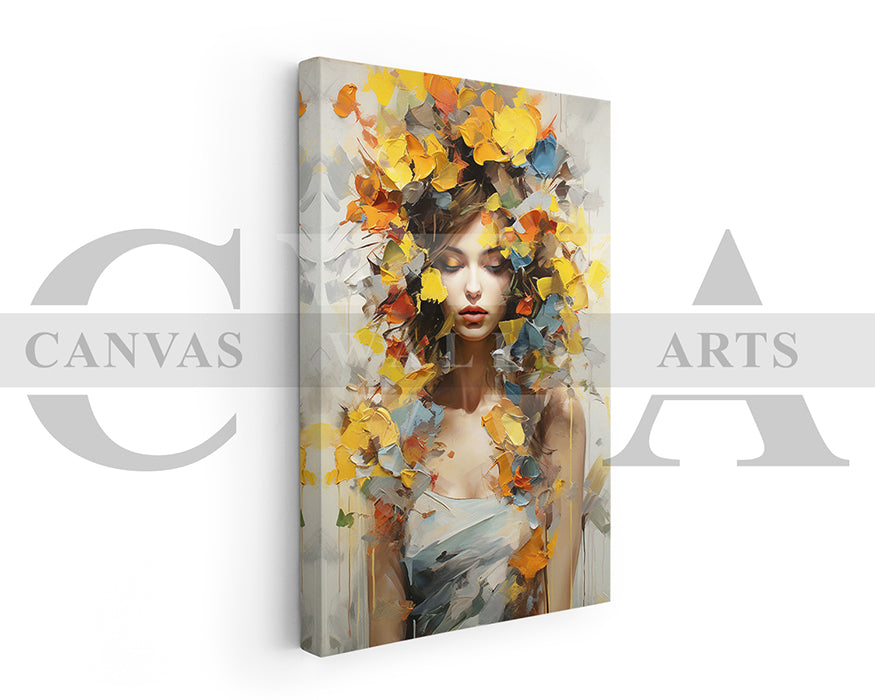 Abstract Flower Woman Modern Wall Art