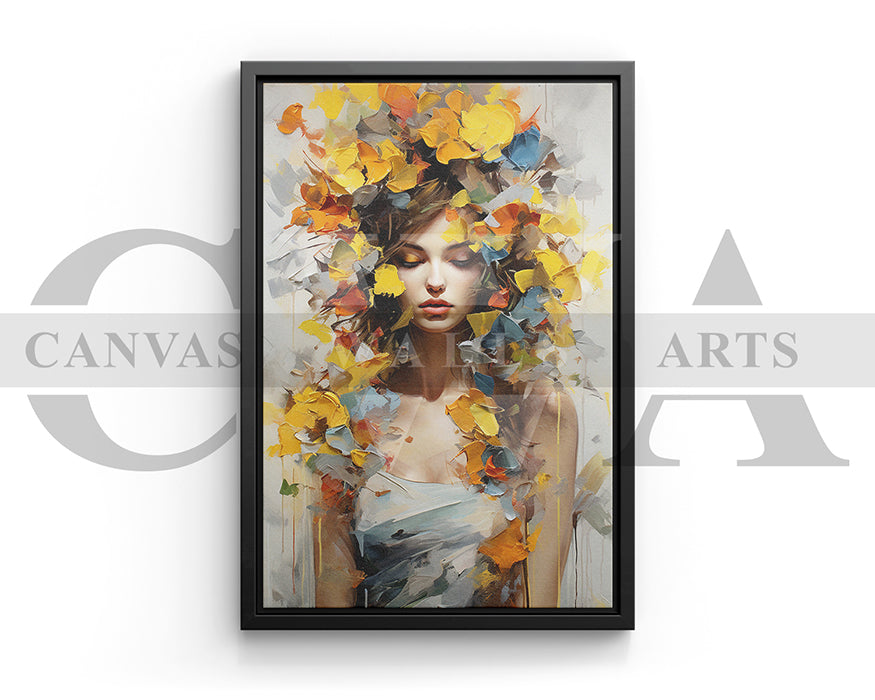 Abstract Flower Woman Modern Wall Art