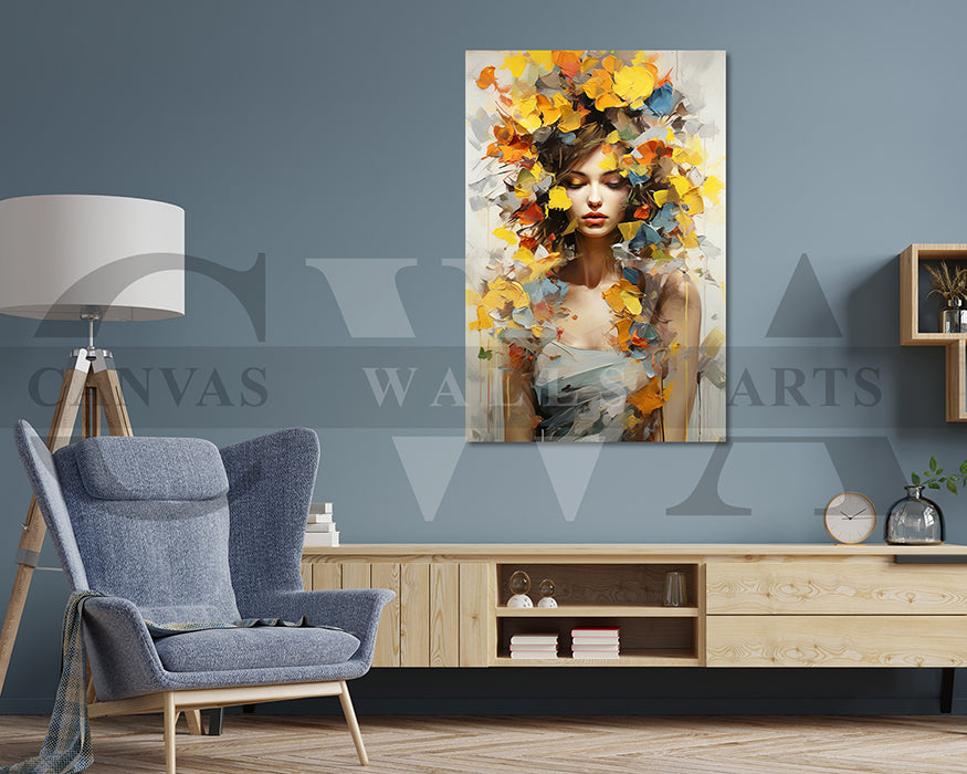 Abstract Flower Woman Modern Wall Art