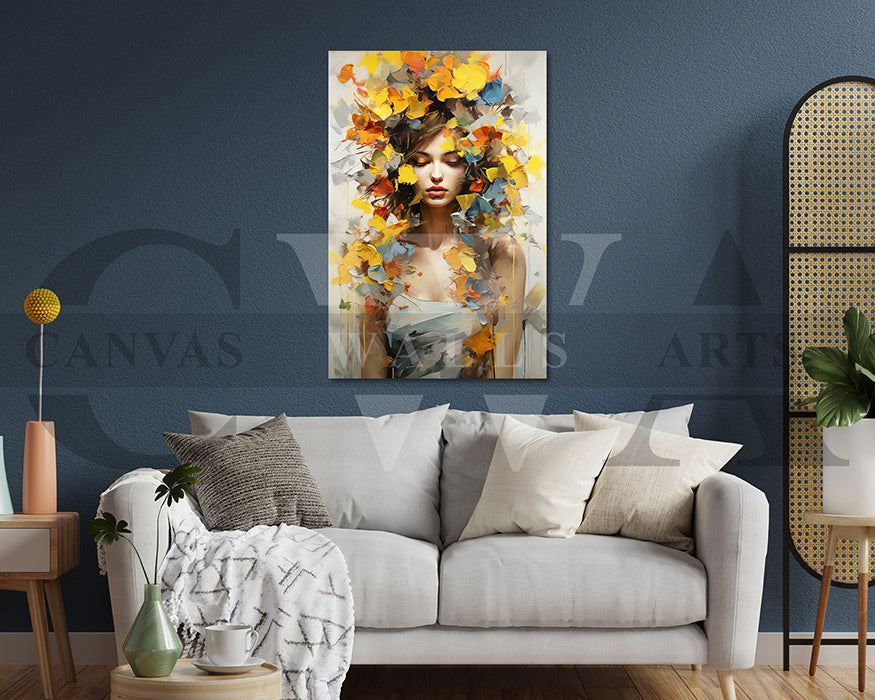 Abstract Flower Woman Modern Wall Art