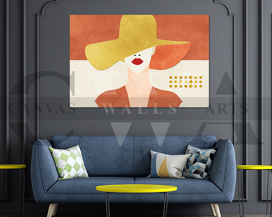 Abstract Geometry Woman Canvas Wall Art