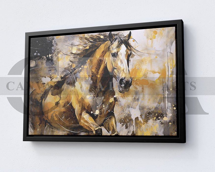 Abstract Paint Horse Canvas Wall Art