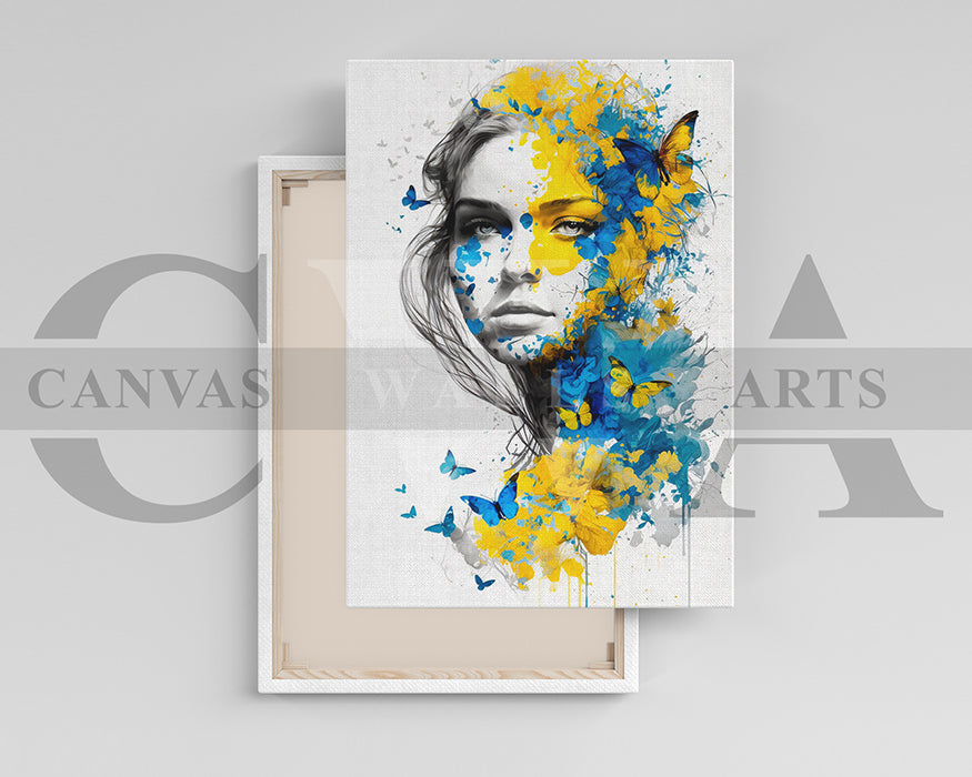 Abstract Woman Butterfly Canvas Print