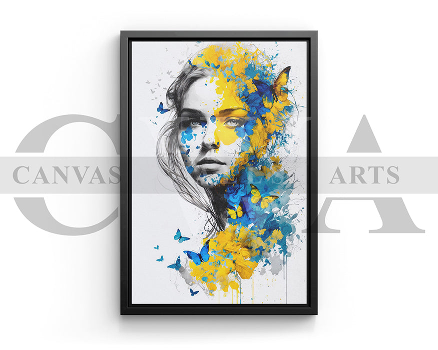 Abstract Woman Butterfly Canvas Print