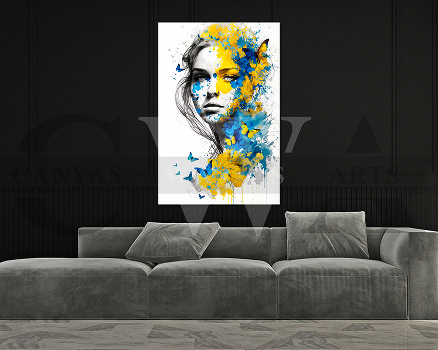 Abstract Woman Butterfly Canvas Print