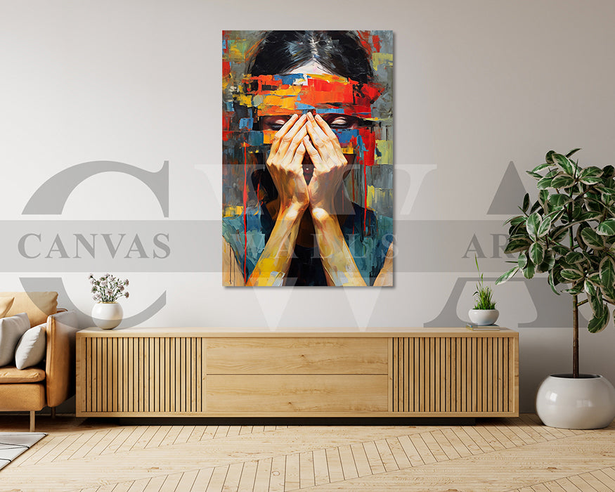 Abstract Woman Painting Canvas Print
