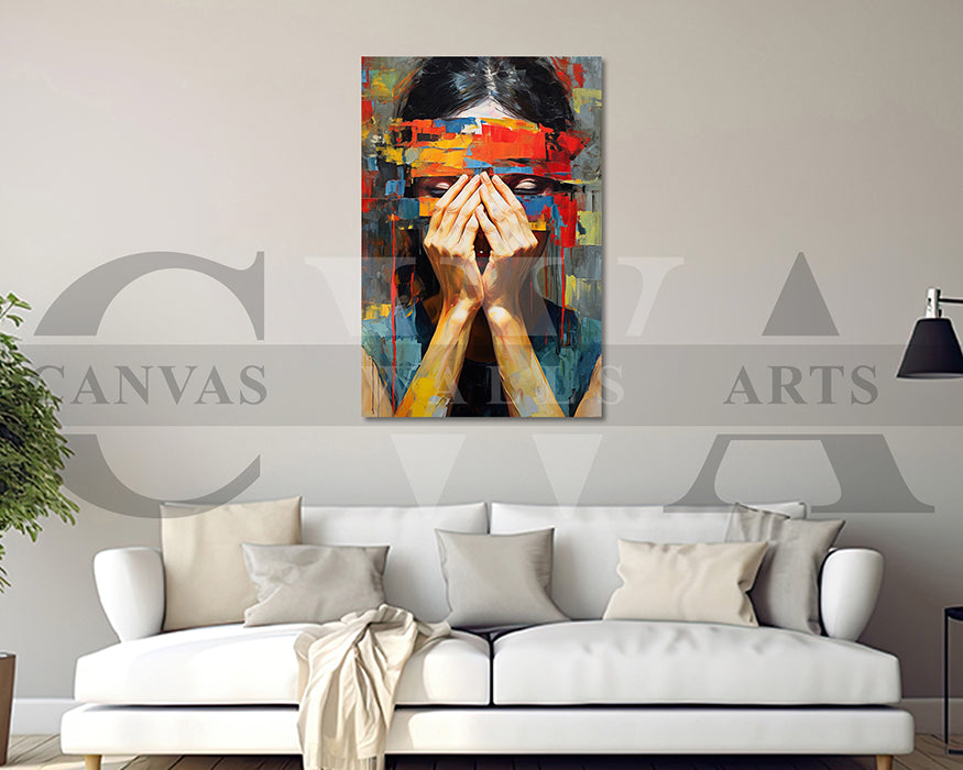 Abstract Woman Painting Canvas Print