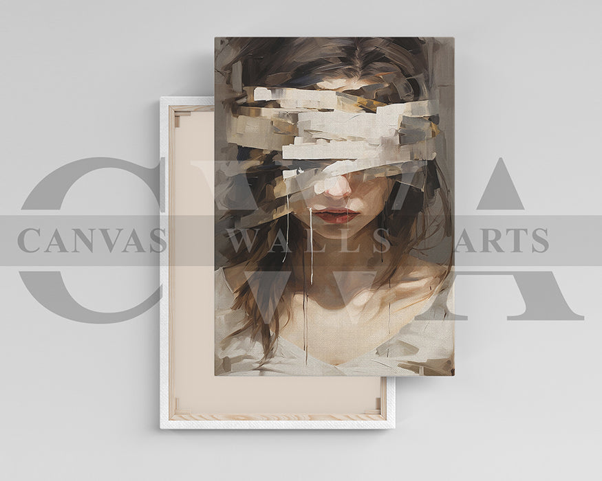 Abstract Woman Painting Canvas Wall Art