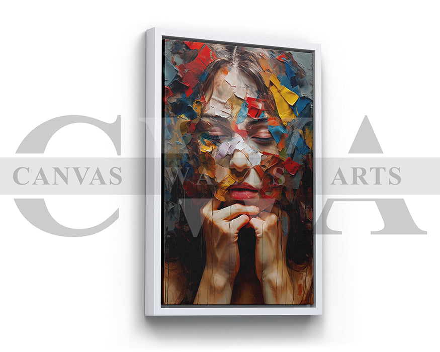 Abstract Woman Painting Canvas Wall Art