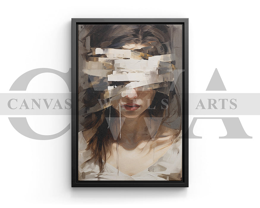 Abstract Woman Painting Canvas Wall Art