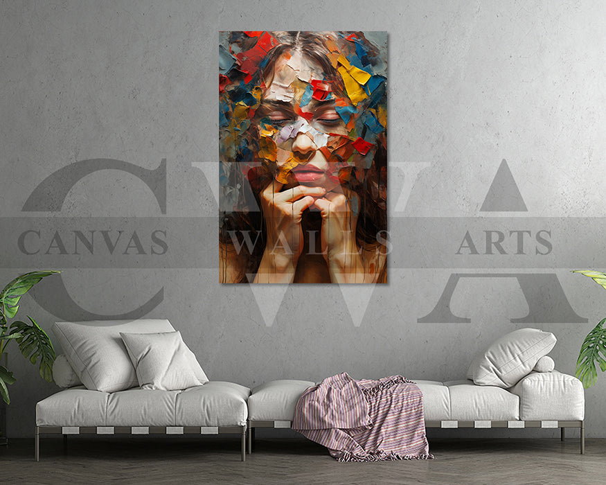 Abstract Woman Painting Canvas Wall Art