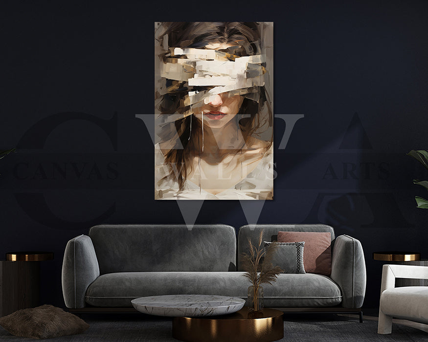 Abstract Woman Painting Canvas Wall Art