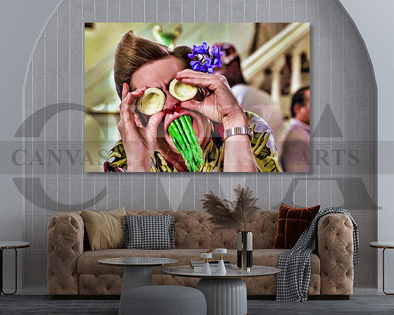 Ace Ventura Fruit Face Canvas Wall Art Movie Oil Painting Canvas Print