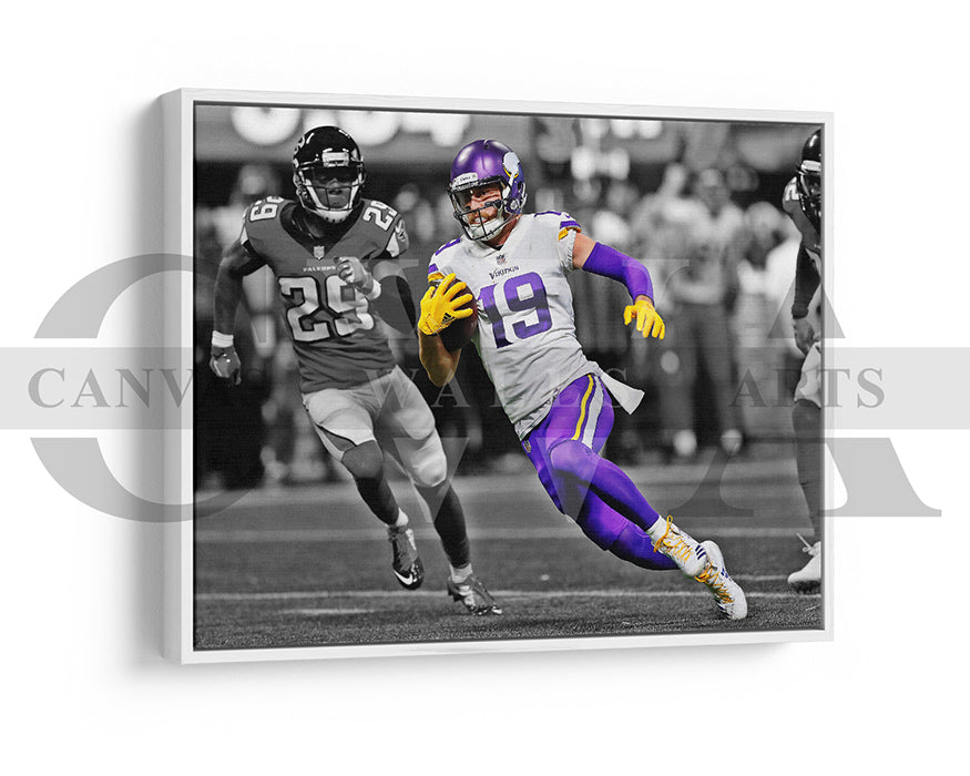 Adam Thielen Black & White Canvas Art American Football Canvas Wall Art