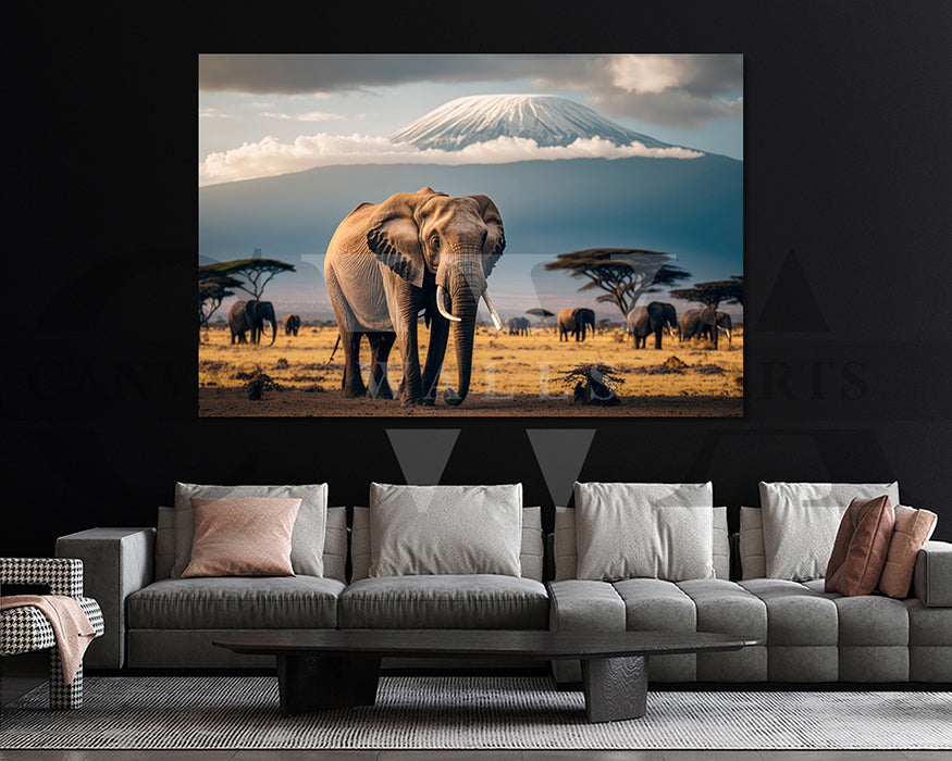 African Elephant Canvas Wall Art Animal Poster Print Frame