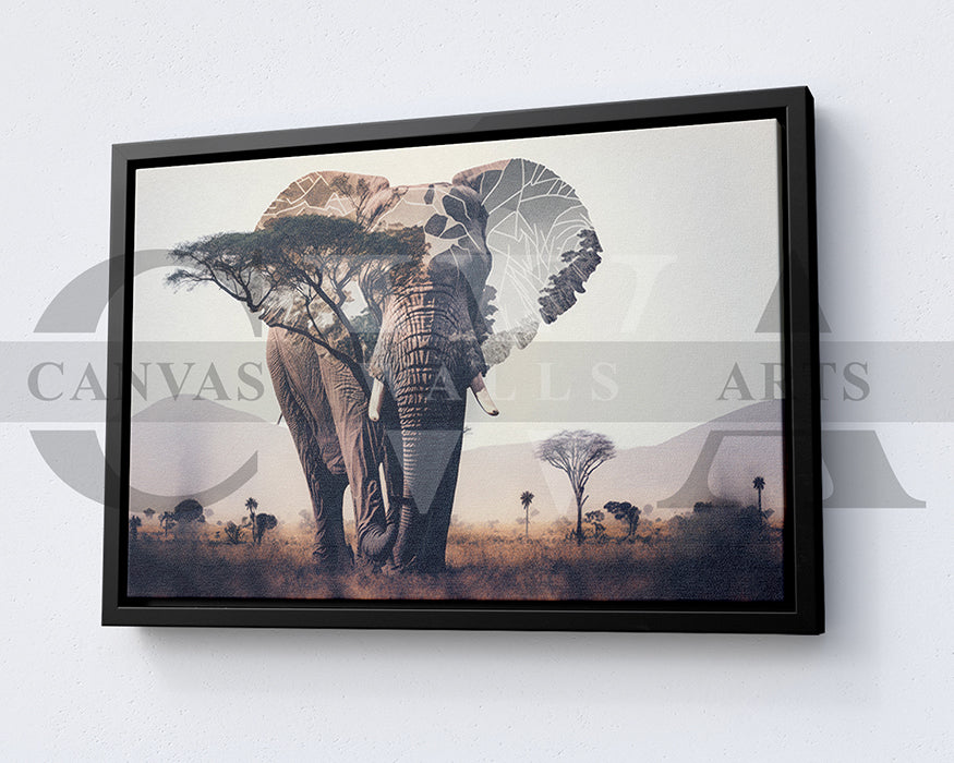 African Elephant Canvas Wall Art Animal Poster Print