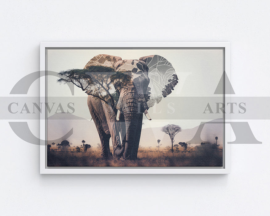 African Elephant Canvas Wall Art Animal Poster Print
