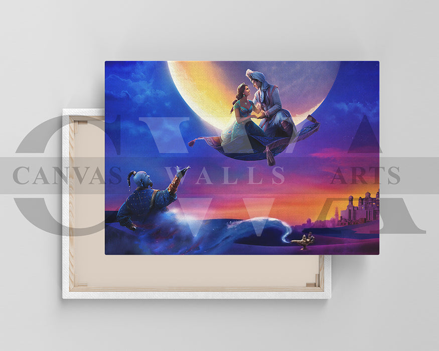 Aladdin and Jasmine Canvas Print