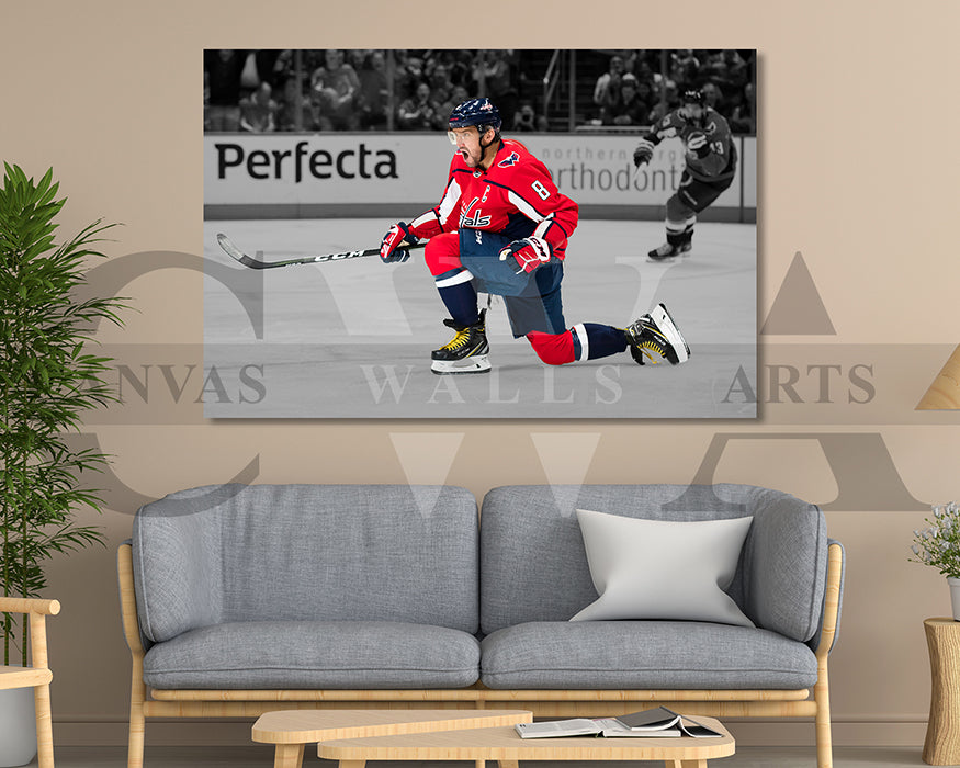Aleksander Barkov Black & White Canvas Art Ice hockey Canvas Wall Art