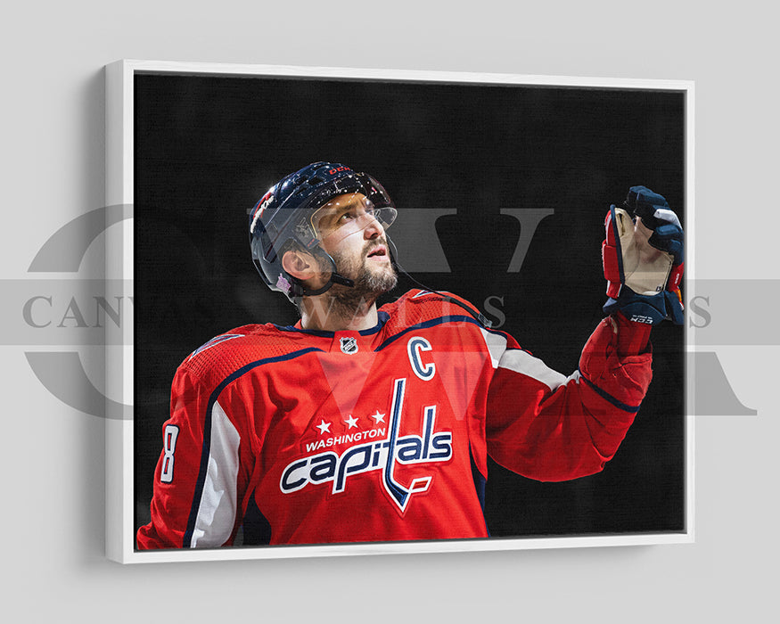 Alexander Ovechkin Black & White Canvas Art Ice hockey Canvas Wall Art