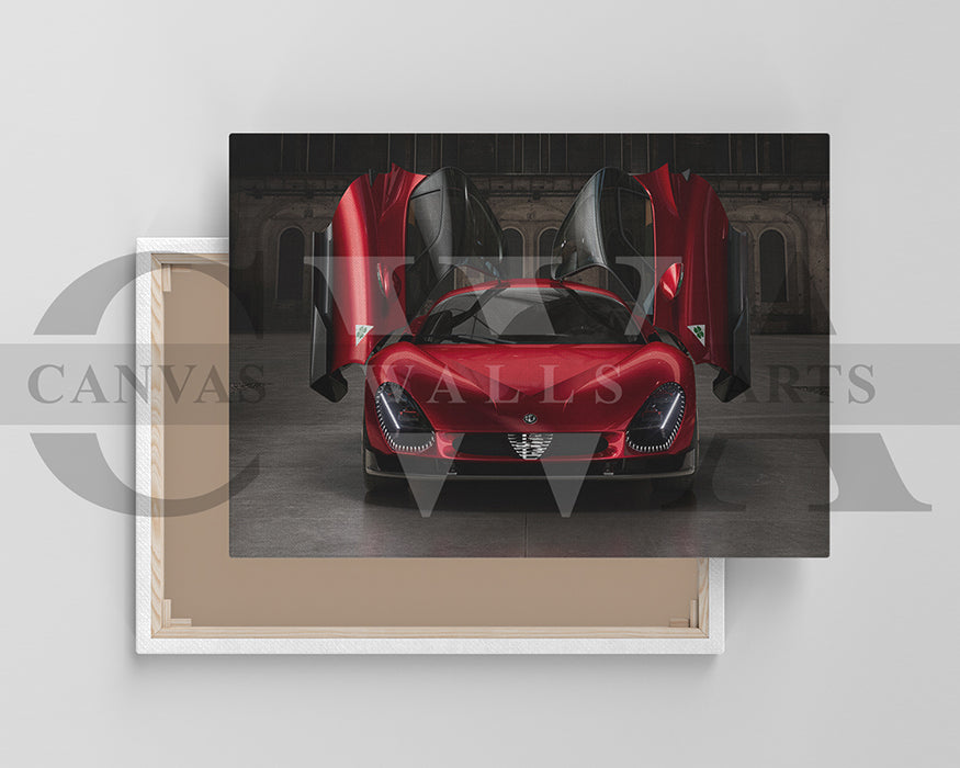 Alfa Romeo 33 Stradale Canvas Wall Art Sport Car Poster Print