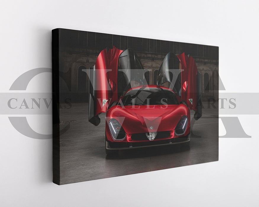 Alfa Romeo 33 Stradale Canvas Wall Art Sport Car Poster Print