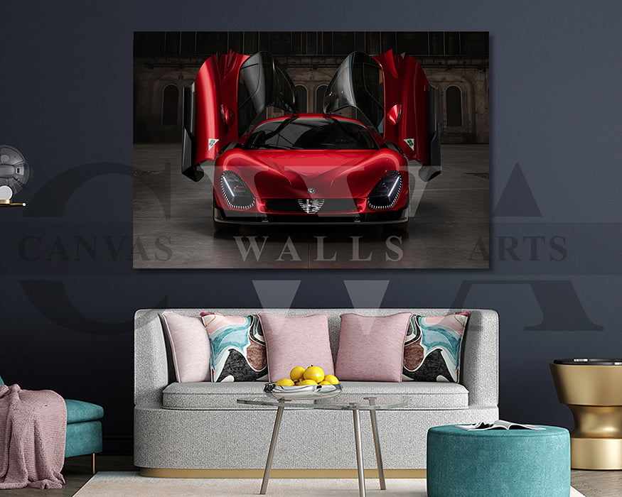 Alfa Romeo 33 Stradale Canvas Wall Art Sport Car Poster Print