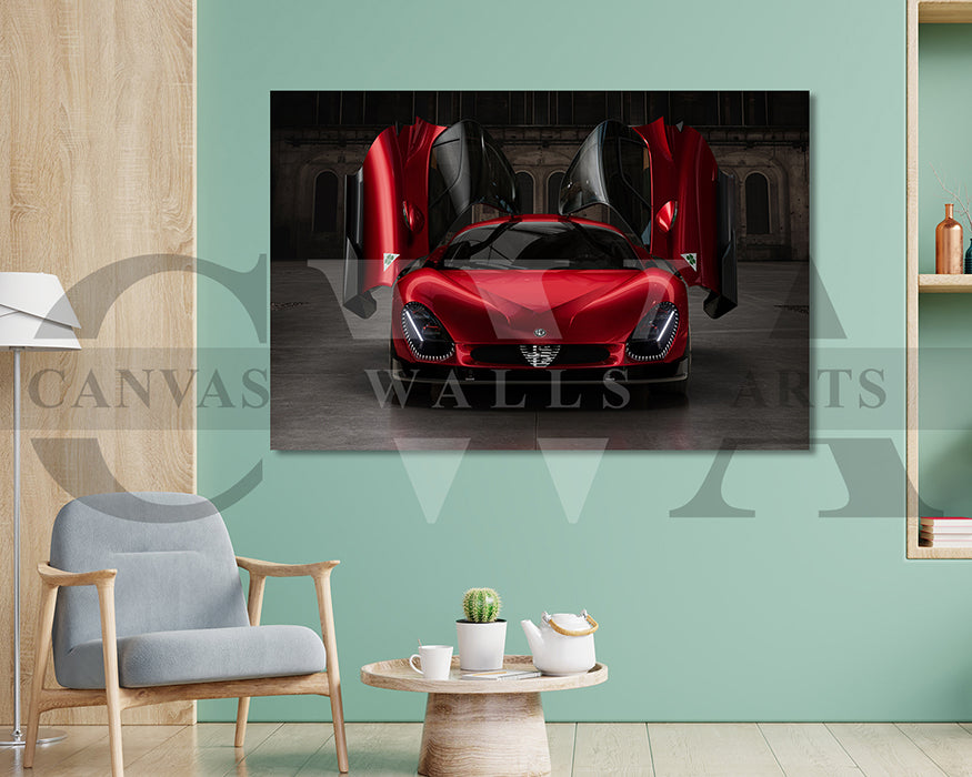 Alfa Romeo 33 Stradale Canvas Wall Art Sport Car Poster Print