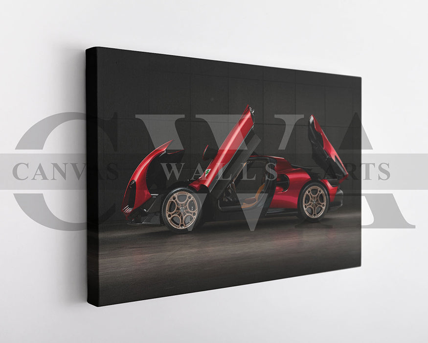 Alfa Romeo 33 Stradale Canvas Wall Art Sports Car Poster Print