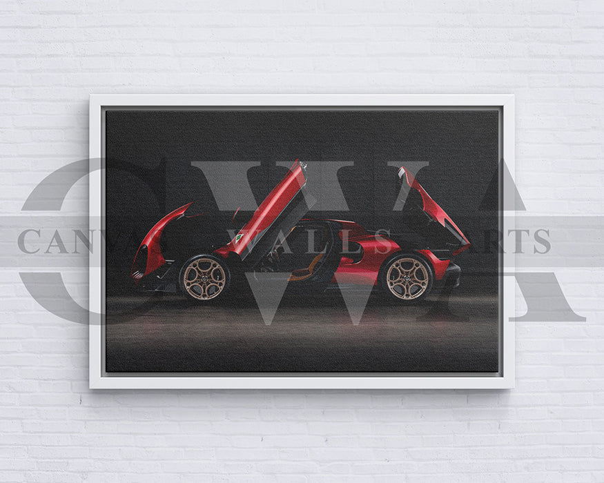 Alfa Romeo 33 Stradale Canvas Wall Art Sports Car Poster Print