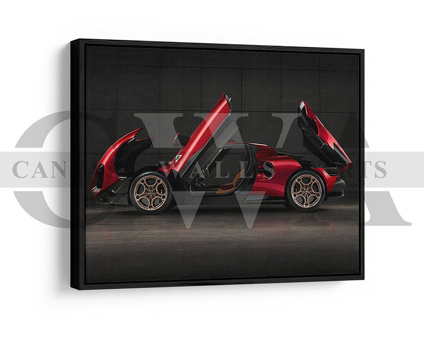 Alfa Romeo 33 Stradale Canvas Wall Art Sports Car Poster Print