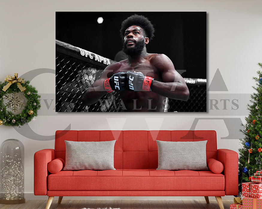 Aljamain Sterling Black & White Canvas Art MMA Canvas Wall Art