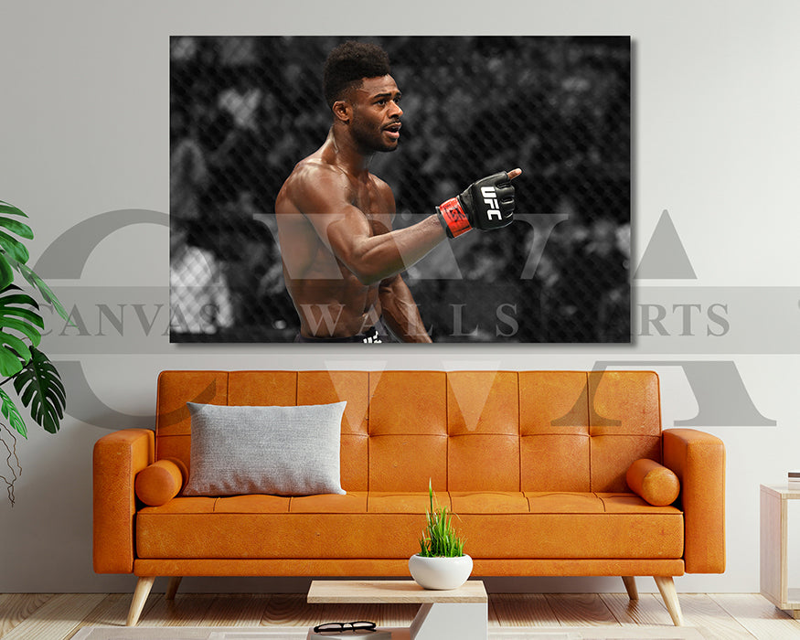 Aljamain Sterling Black & White Canvas Art MMA Canvas Wall Art