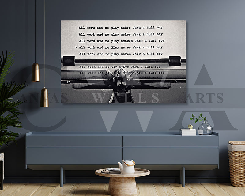 All Work And No Play Canvas Wall Art Movie Oil Painting Canvas Print