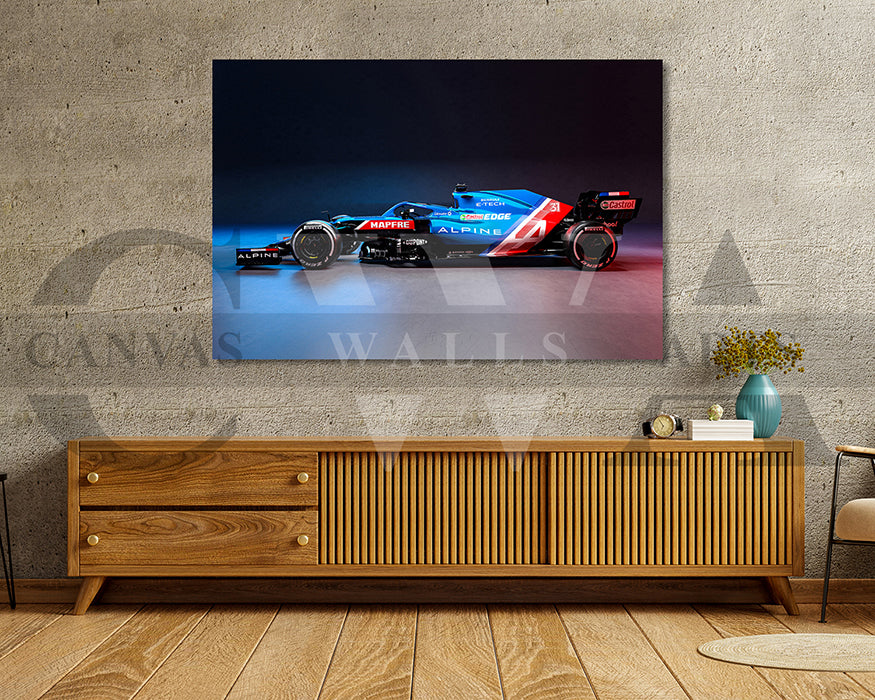 Alpine A521 Canvas Wall Art Formula F1 Car Poster Prints