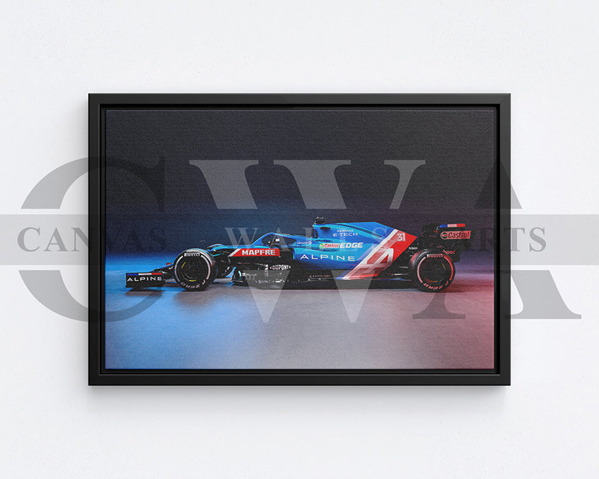Alpine A521 Canvas Wall Art Formula F1 Car Poster Prints