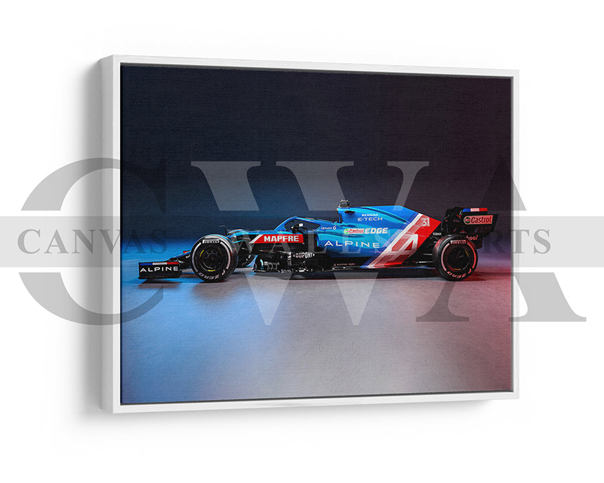 Alpine A521 Canvas Wall Art Formula F1 Car Poster Prints