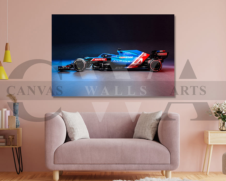 Alpine A521 Canvas Wall Art Formula F1 Car Poster Prints