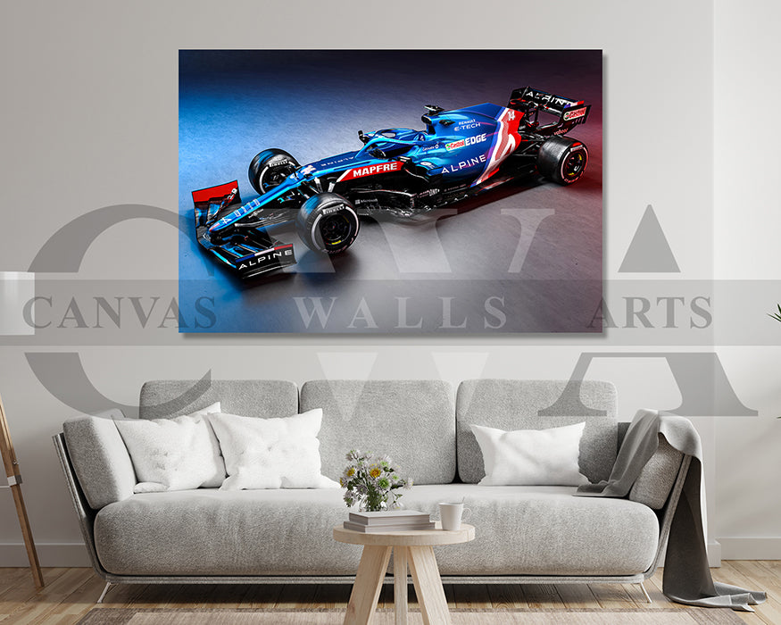 Alpine A521 Canvas Wall Art Formula One Car Poster Print