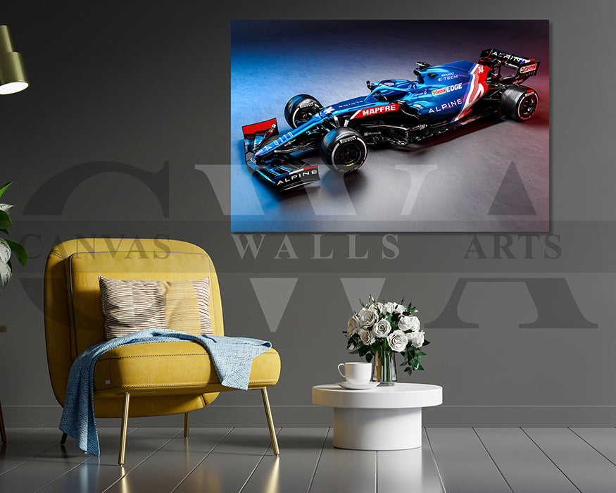 Alpine A521 Canvas Wall Art Formula One Car Poster Print