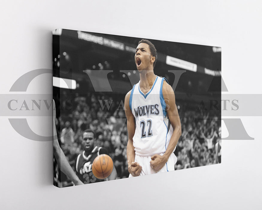 Andrew Wiggins Black & White Canvas Art Basketball Canvas Wall Art