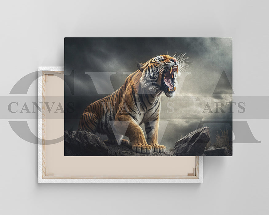 Angry Tiger Canvas Wall Art