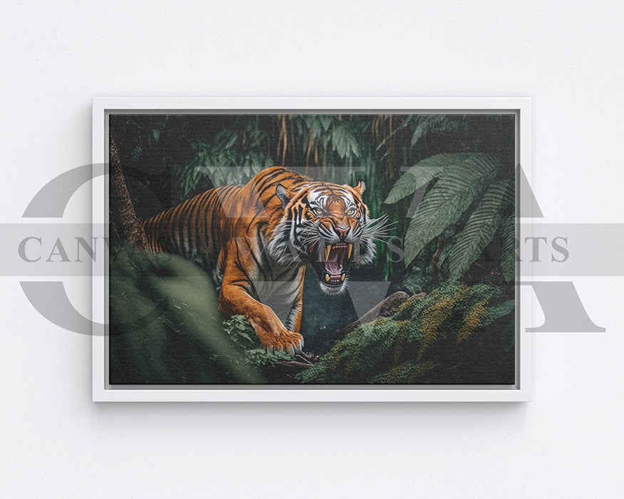 Angry Tiger Canvas Wall Art Animal Poster Print